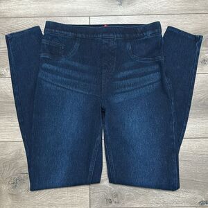 Spanx Jean-ish Ankle High‎ Rise Blue Leggings Size Medium